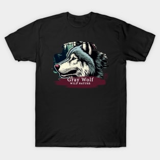 Gray Wolf - WILD NATURE - WOLF -1 T-Shirt